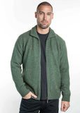 Chevron Pattern Possum Merino Zip Jacket