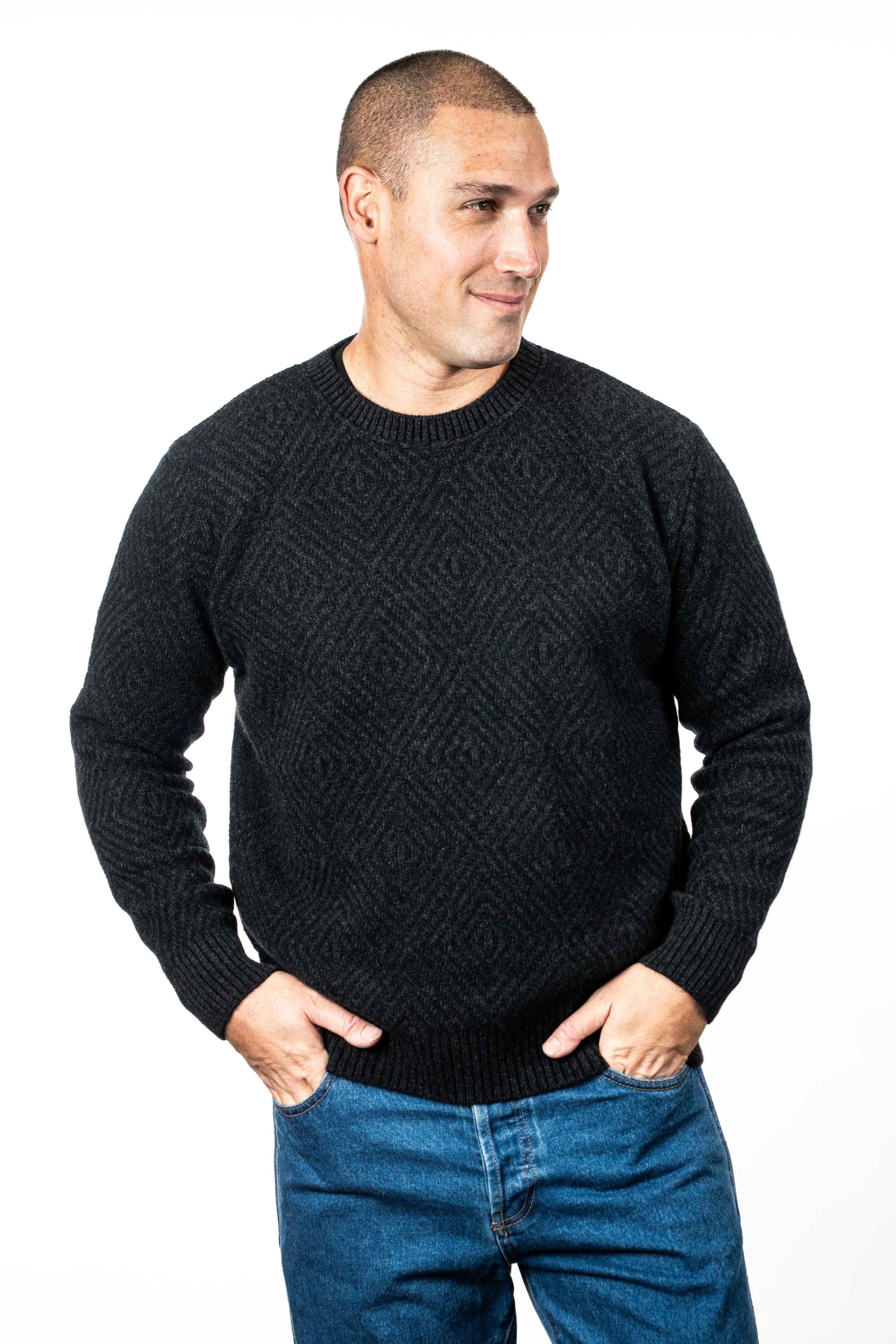 Diamond Plated Possum Merino Crew Jumper