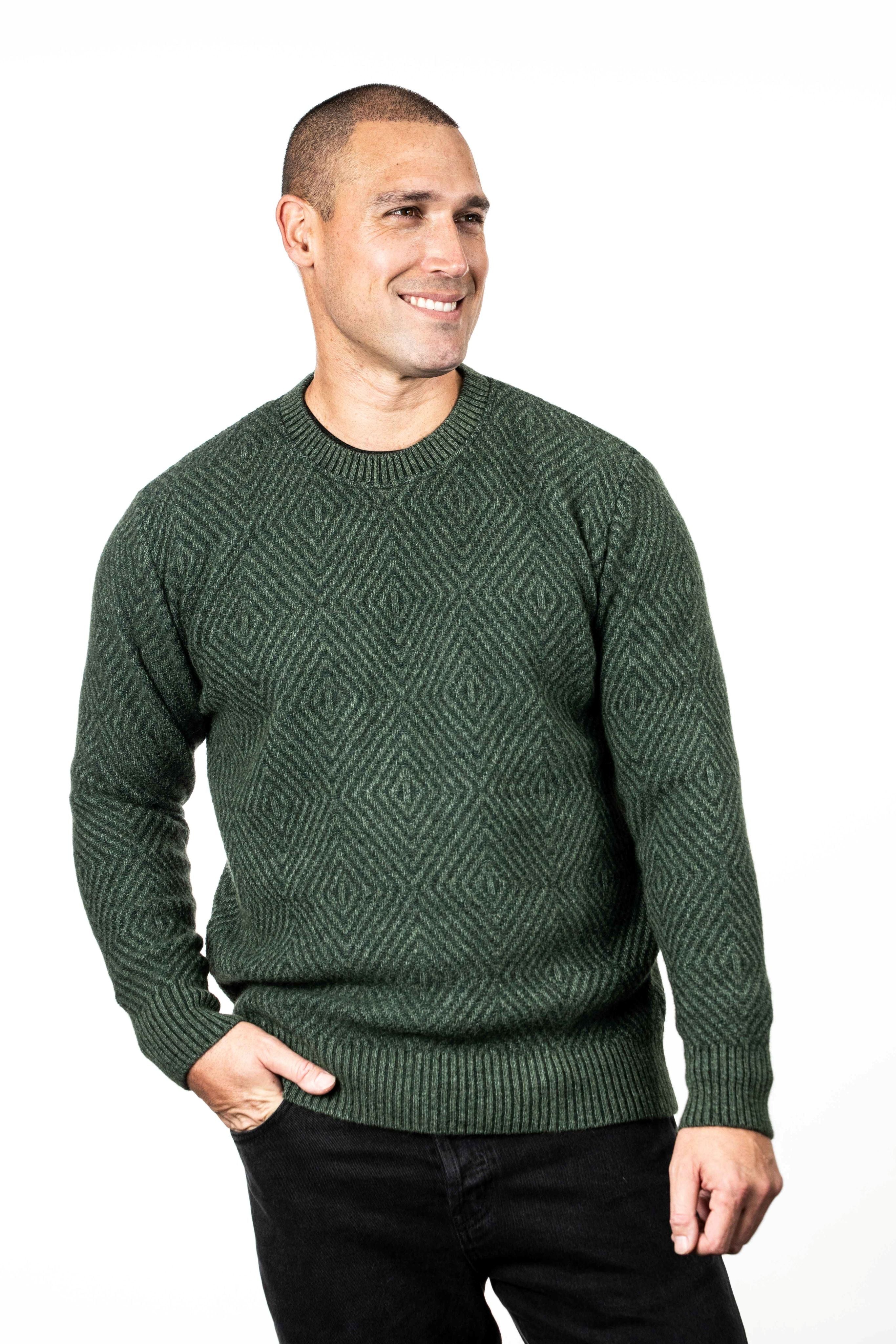 Diamond Plated Possum Merino Crew Jumper