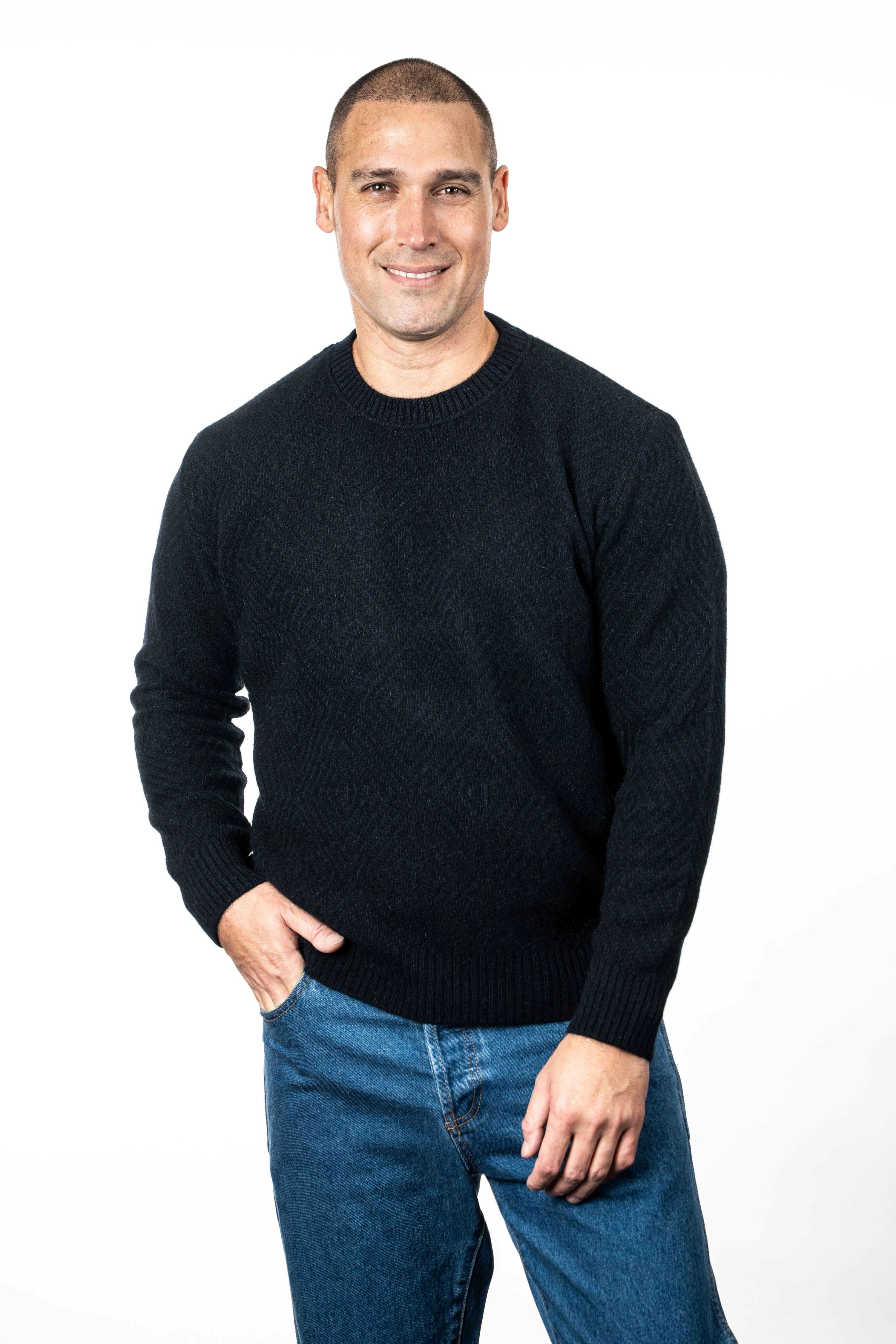 Diamond Plated Possum Merino Crew Jumper