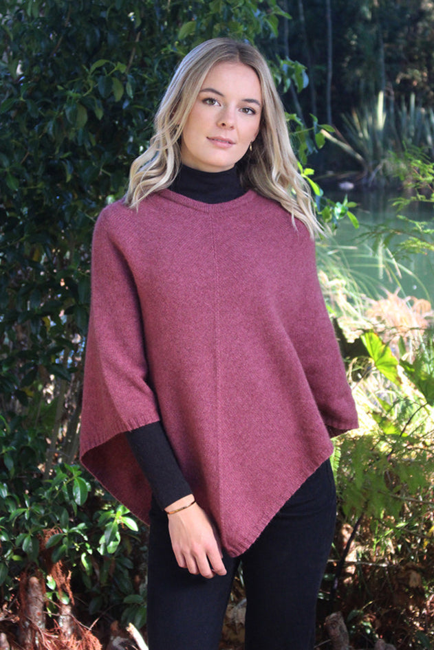 Plain Possum Merino Poncho