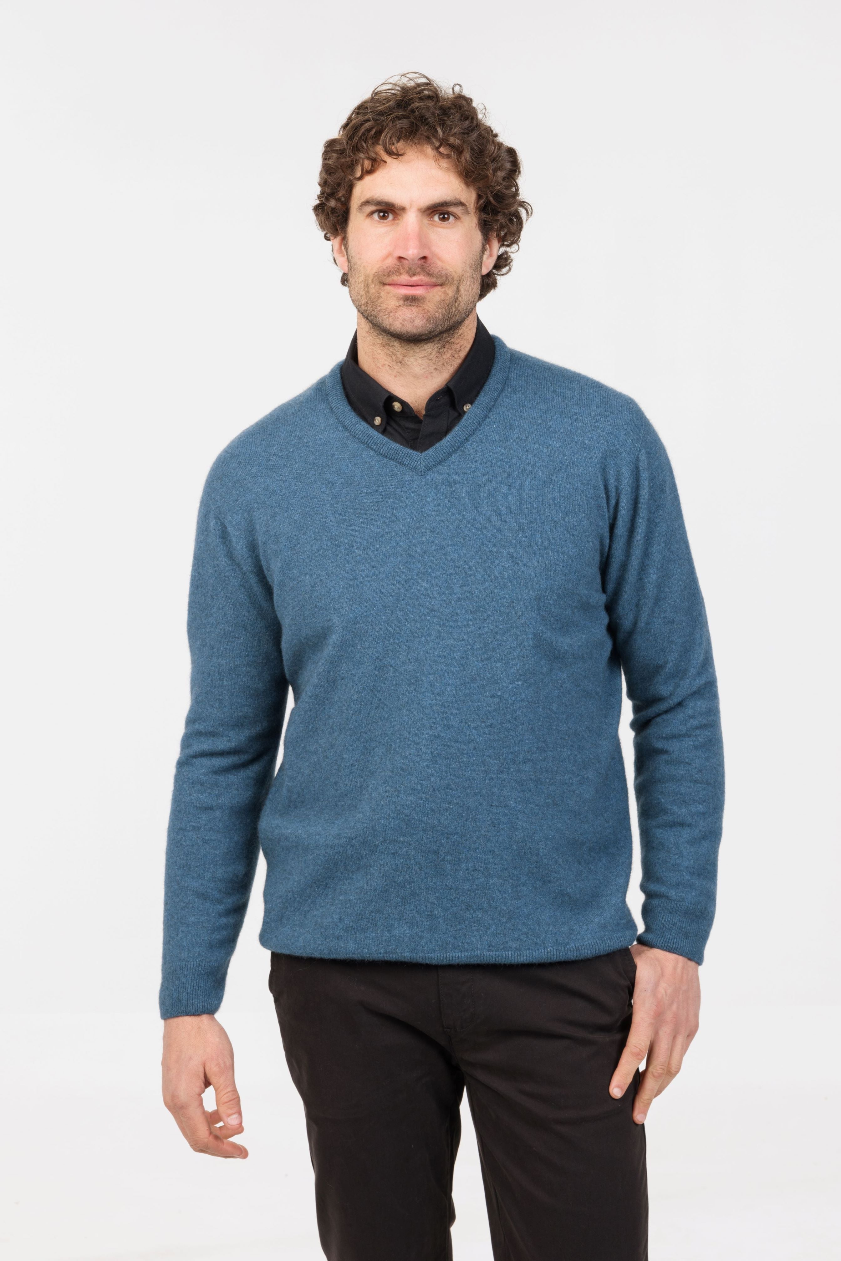 V Neck Possum Merino Sweater
