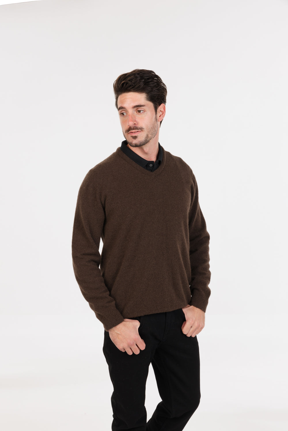 V Neck Possum Merino Sweater