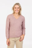 V Neck Plain Possum Merino Sweater