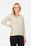 V Neck Plain Possum Merino Sweater