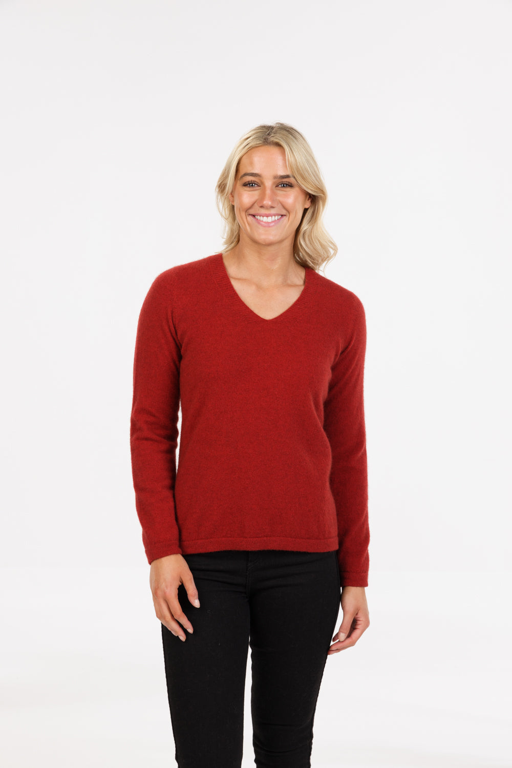 V Neck Plain Possum Merino Sweater
