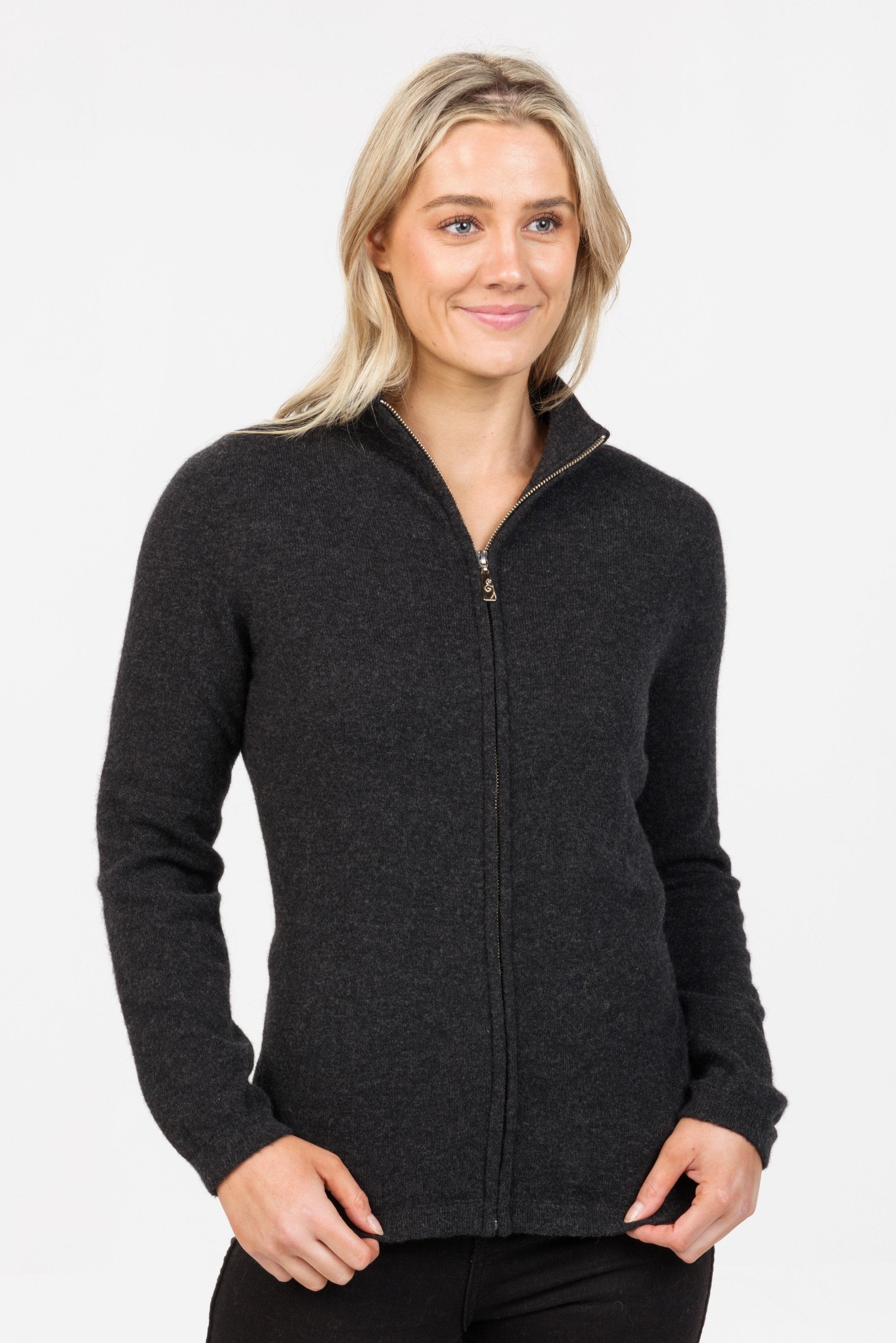 Plain Possum Merino Zip Jacket