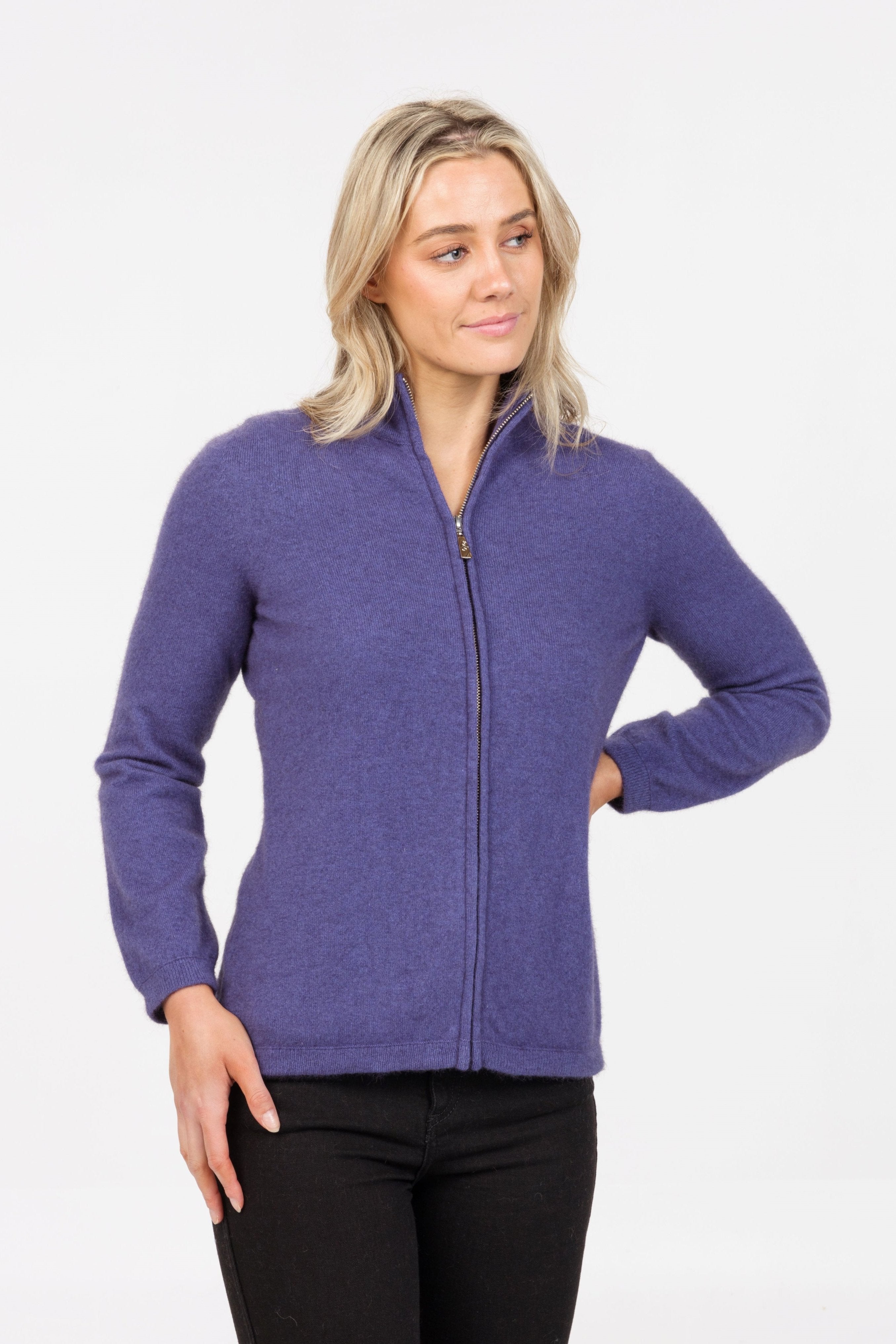 Plain Possum Merino Zip Jacket