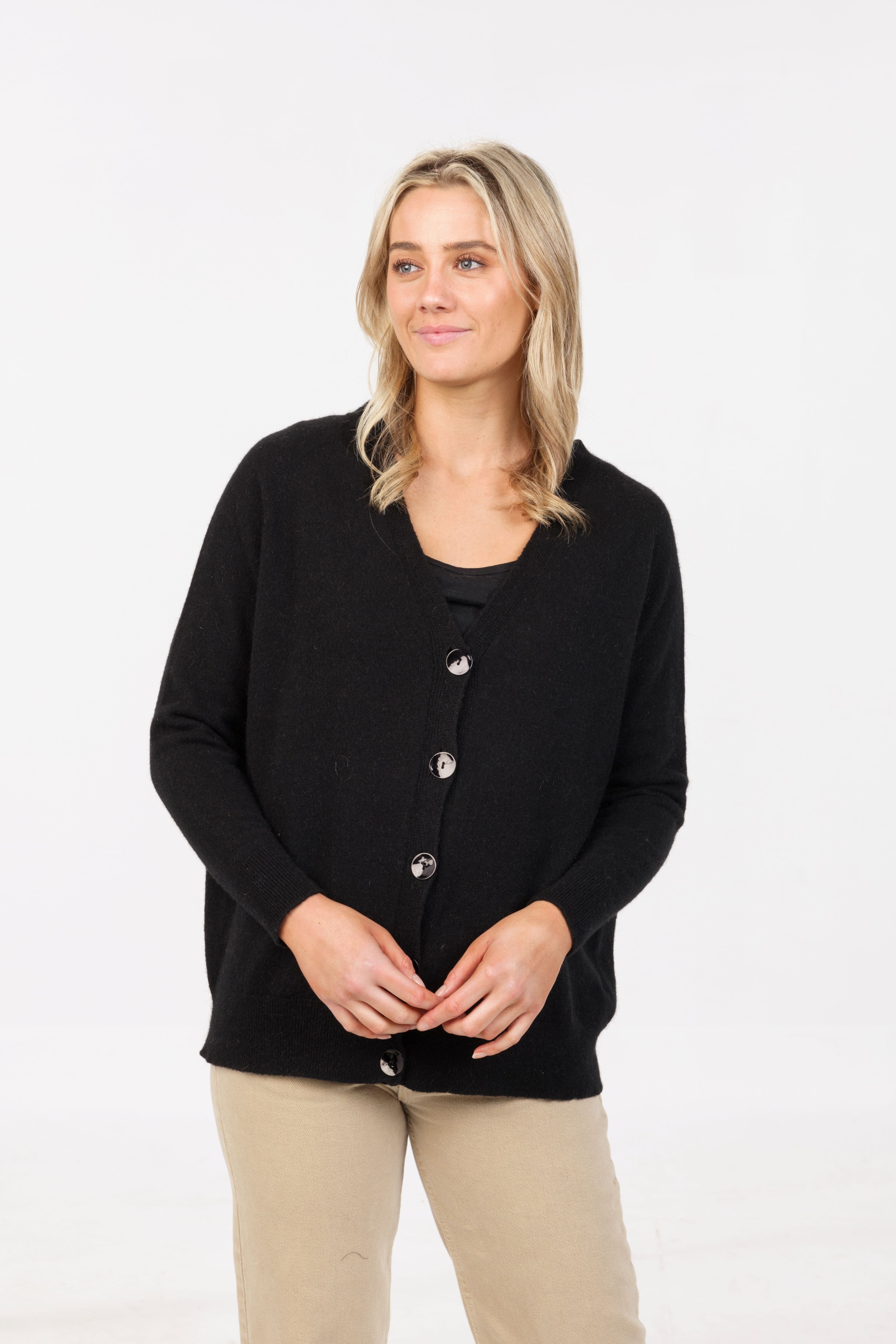 Relaxed Fit Possum Merino Cardigan