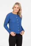 Paua Shell Button Possum Merino Cardigan