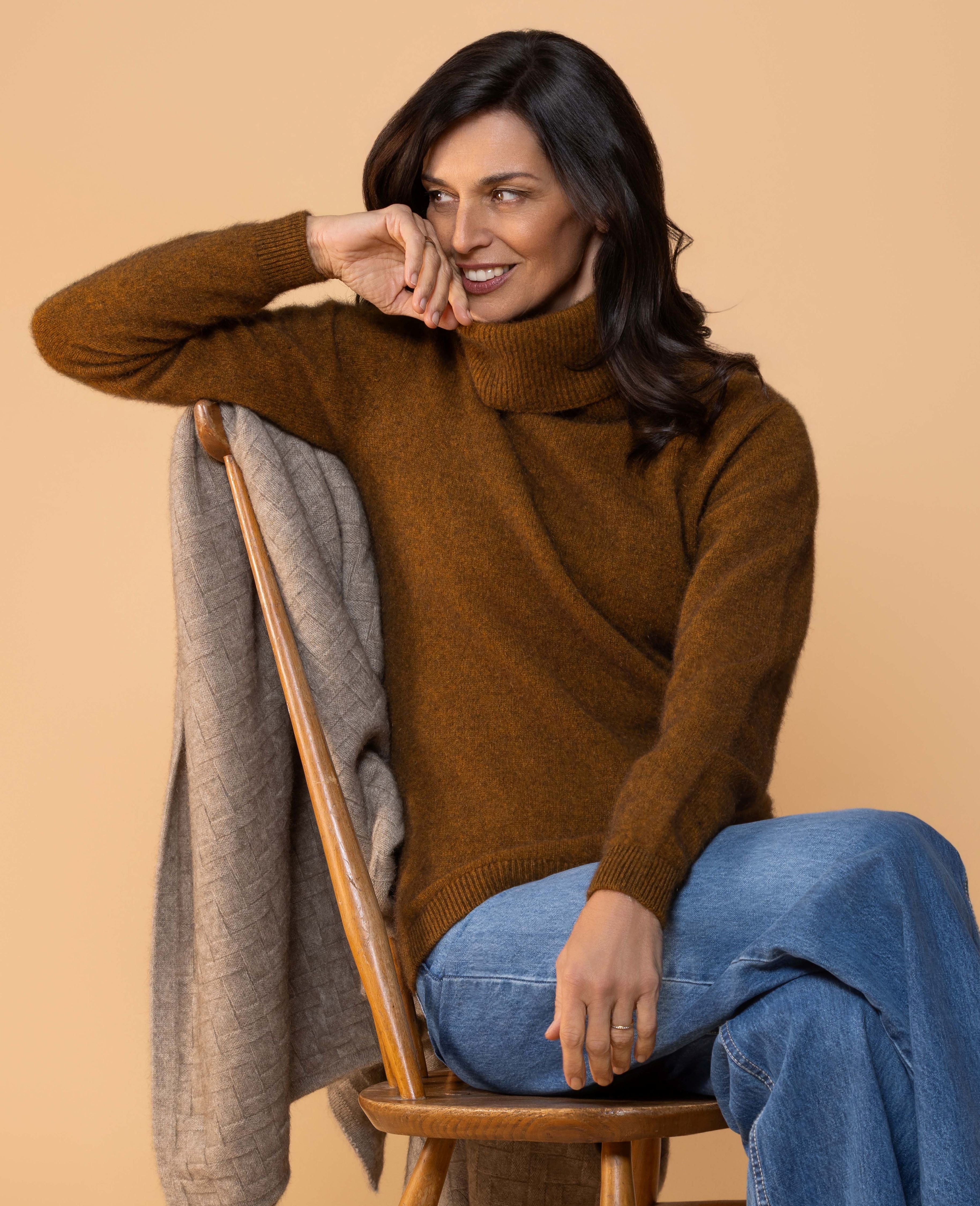 Polo Neck Possum Merino Jersey