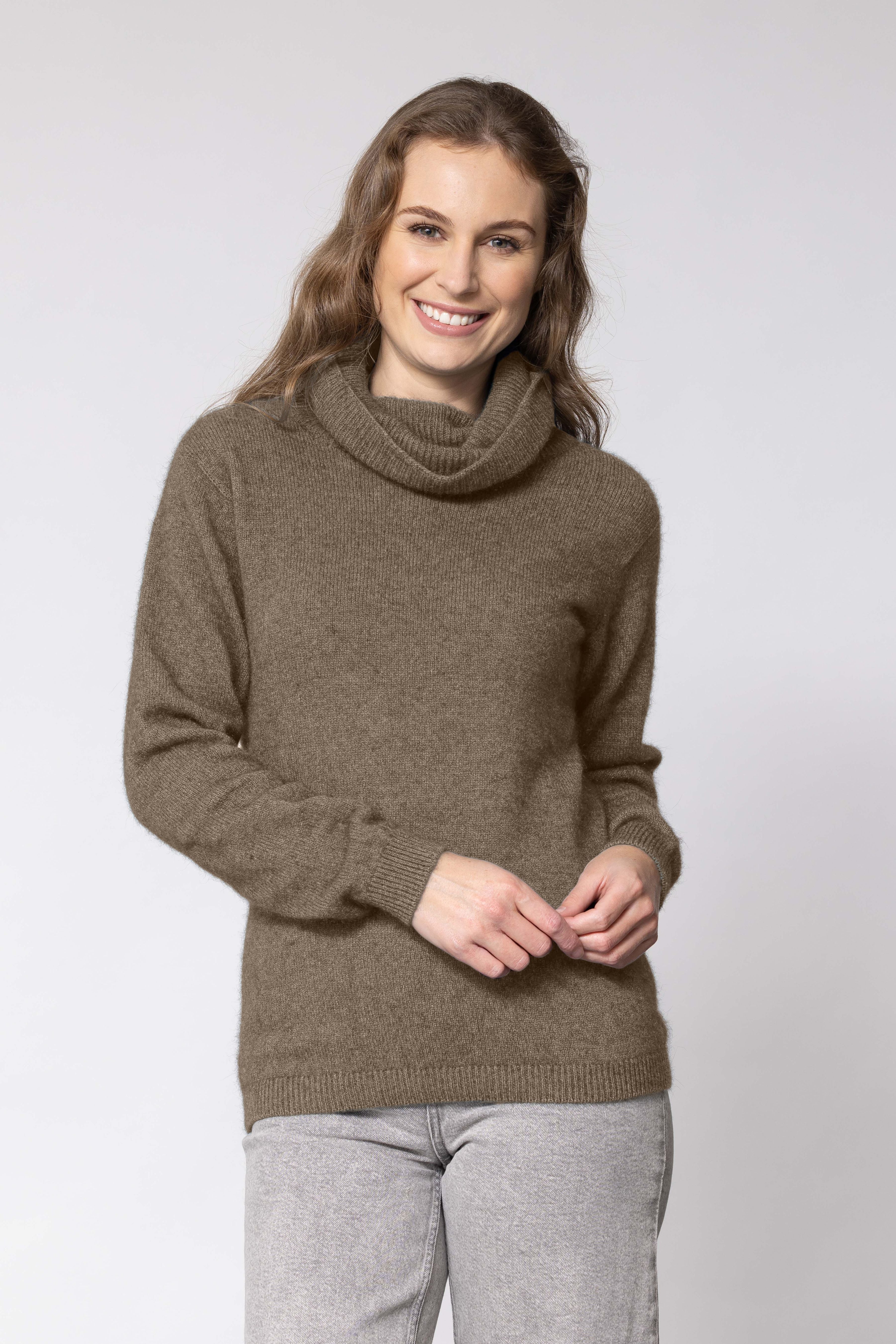 Polo Neck Possum Merino Jersey