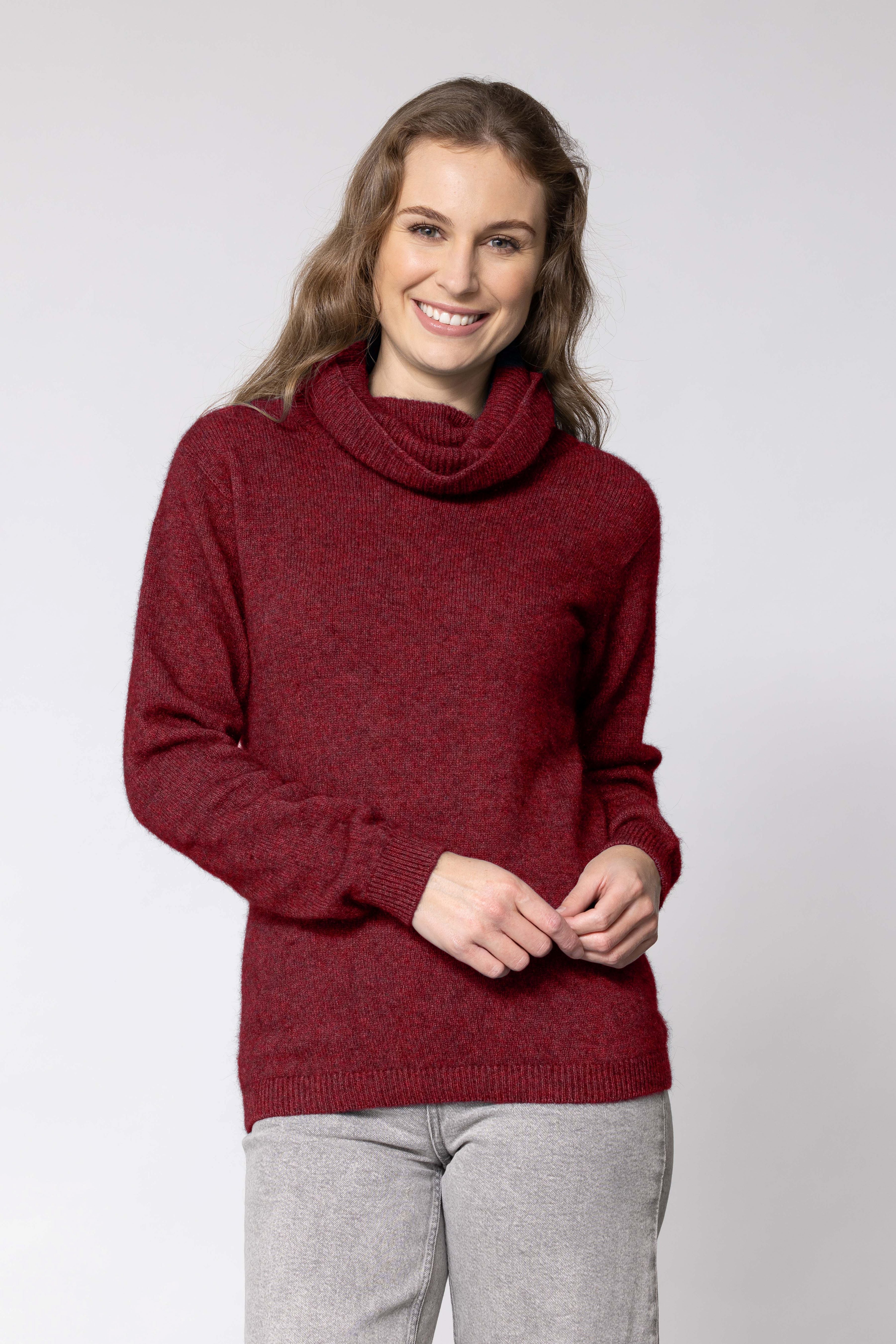 Polo Neck Possum Merino Jersey