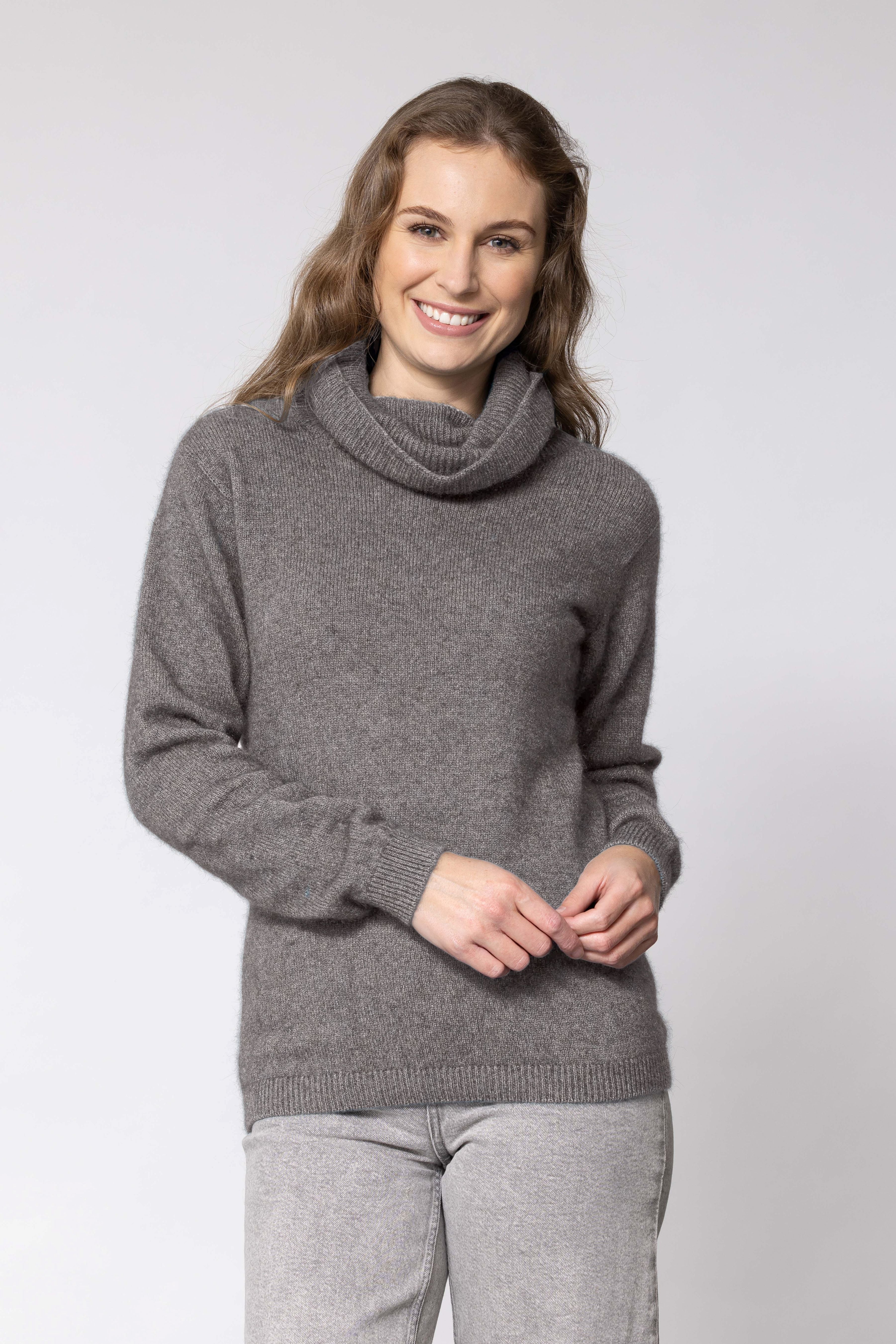 Polo Neck Possum Merino Jersey