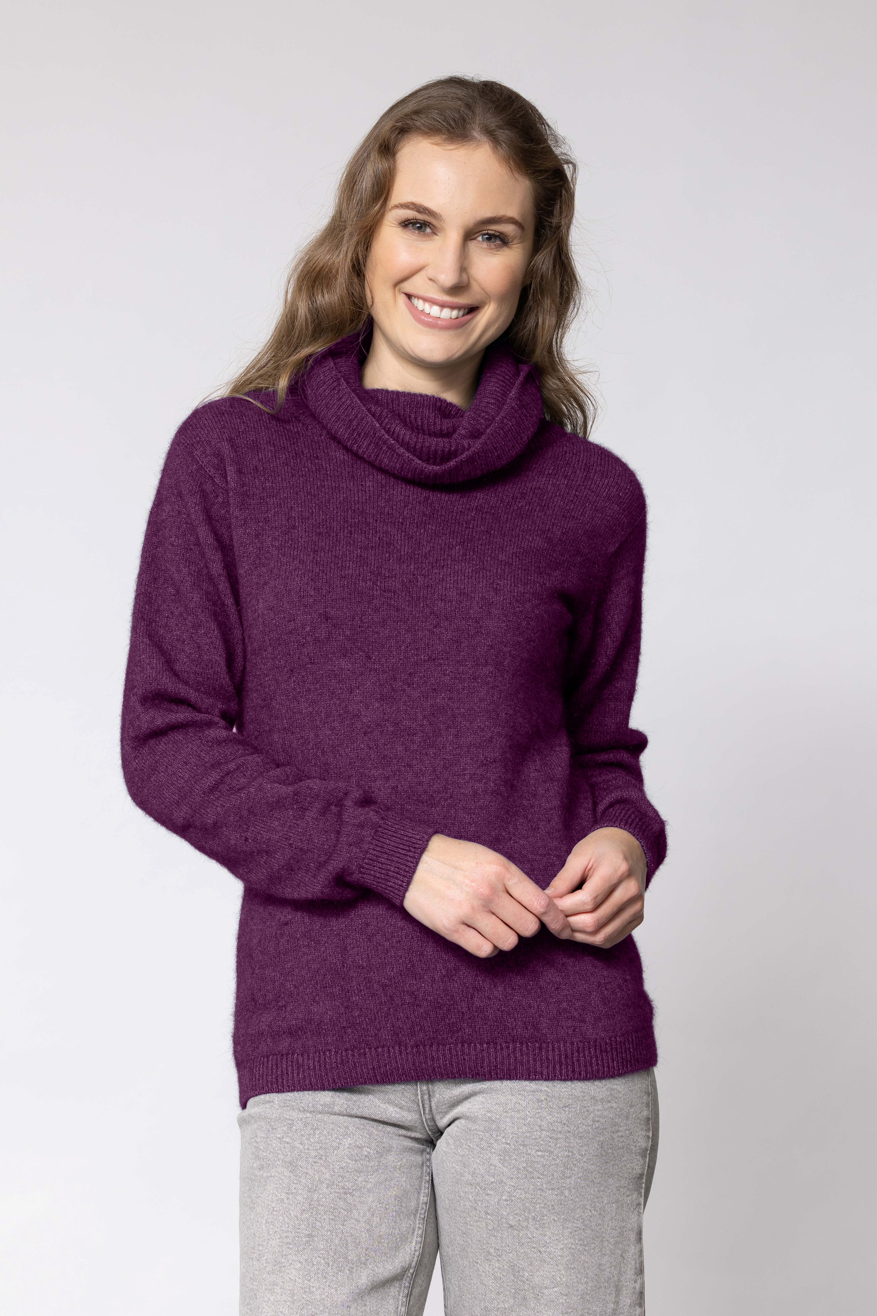 Polo Neck Possum Merino Jersey
