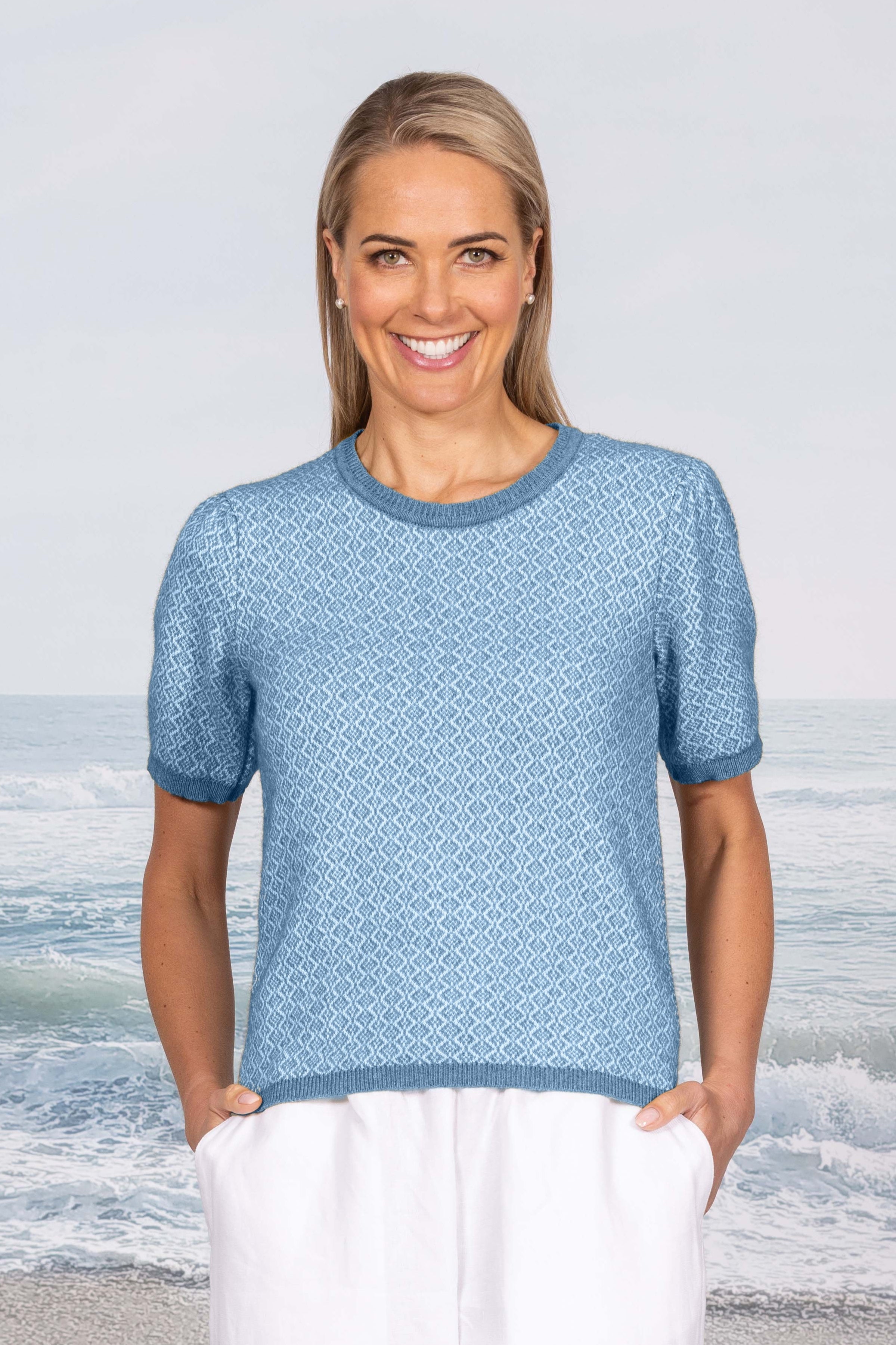 Possum Merino + Cotton Pearl Crew