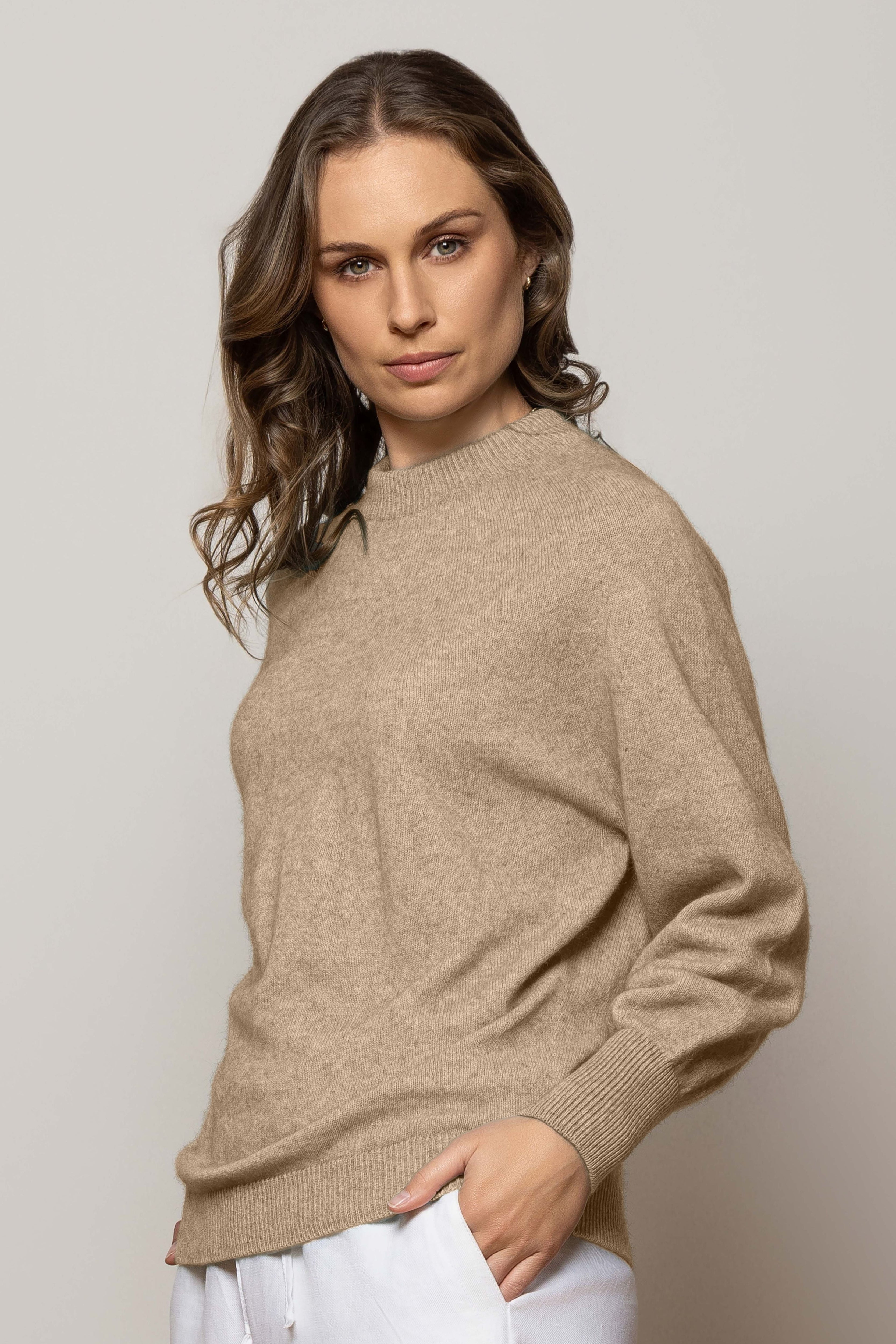 Aurora Dolman Crew Possum Merino + Cotton
