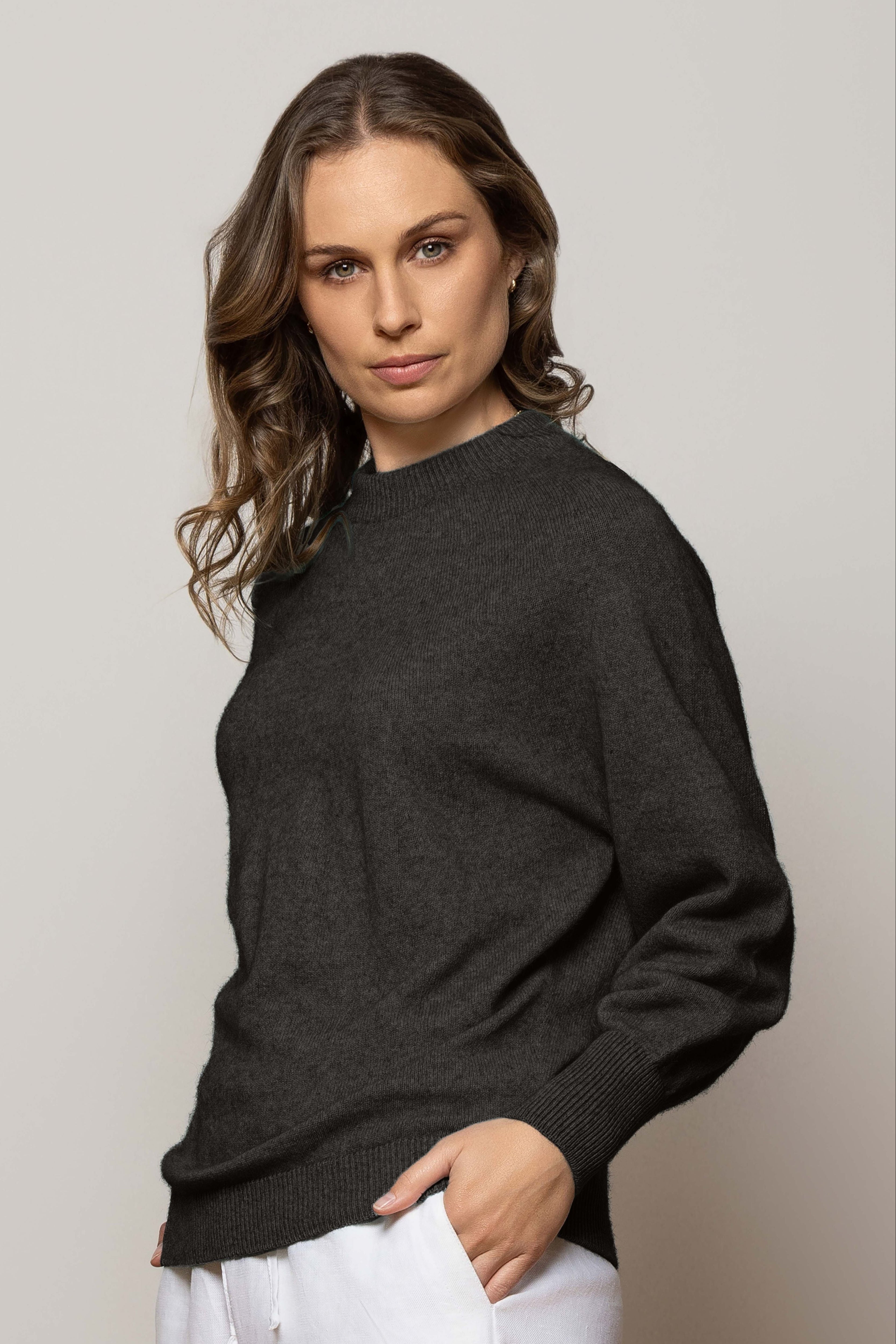Aurora Dolman Crew Possum Merino + Cotton