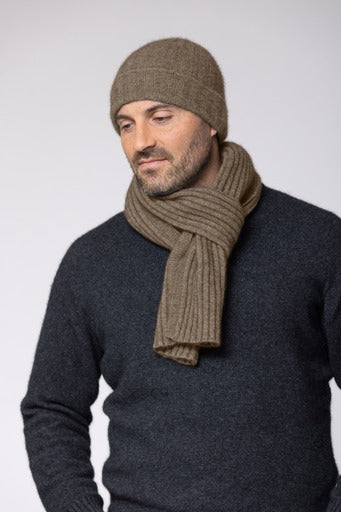 Rib Knit Possum Merino Scarf