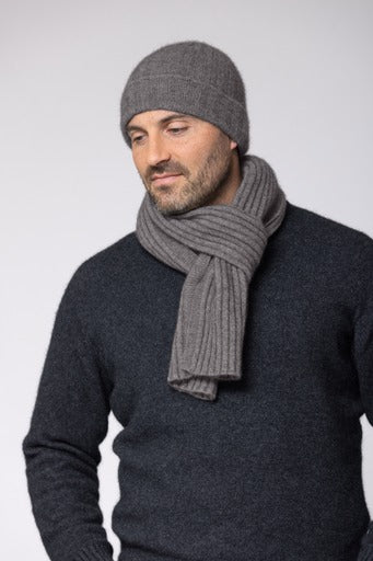 Rib Knit Possum Merino Scarf