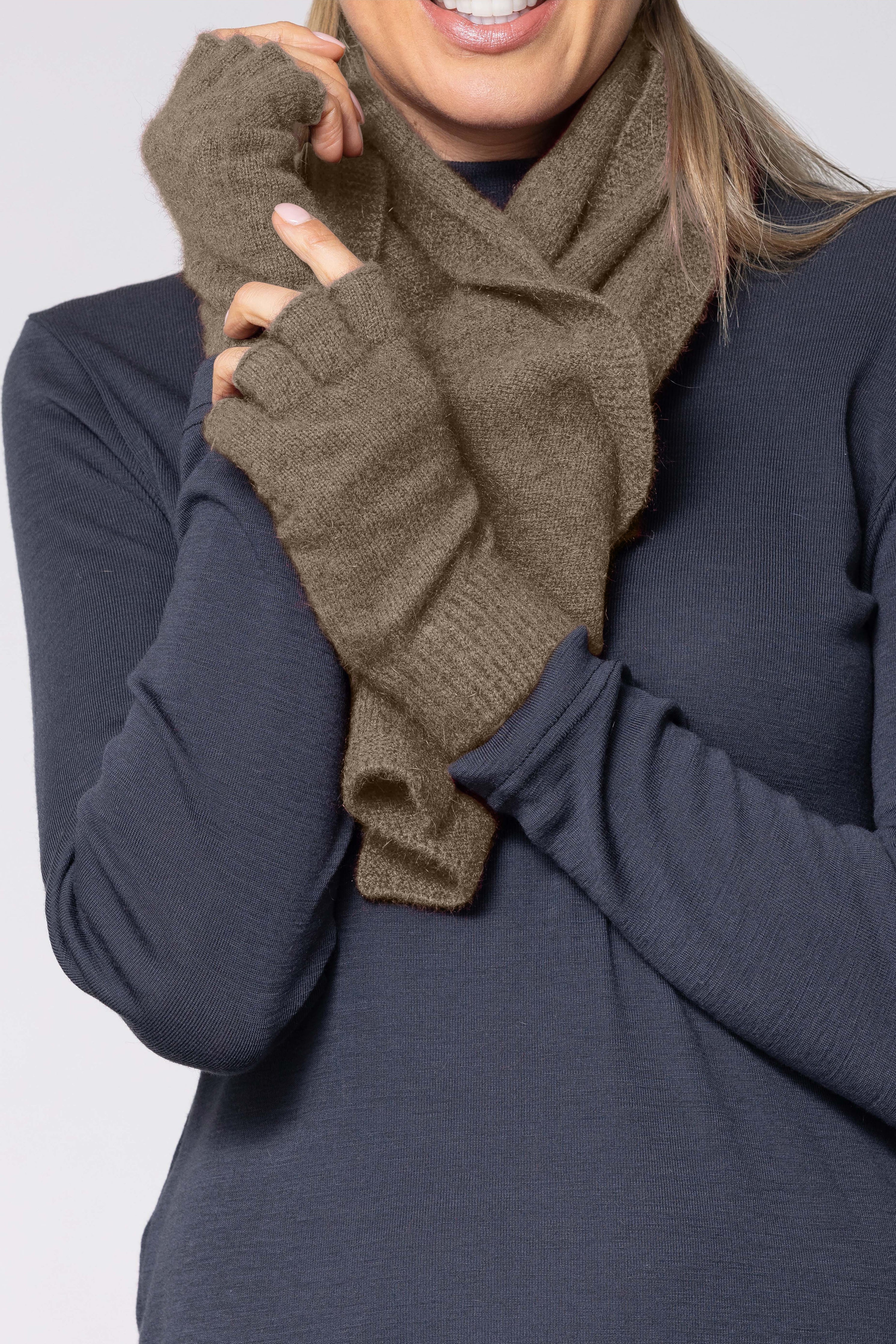Fingerless Possum Merino Gloves NW
