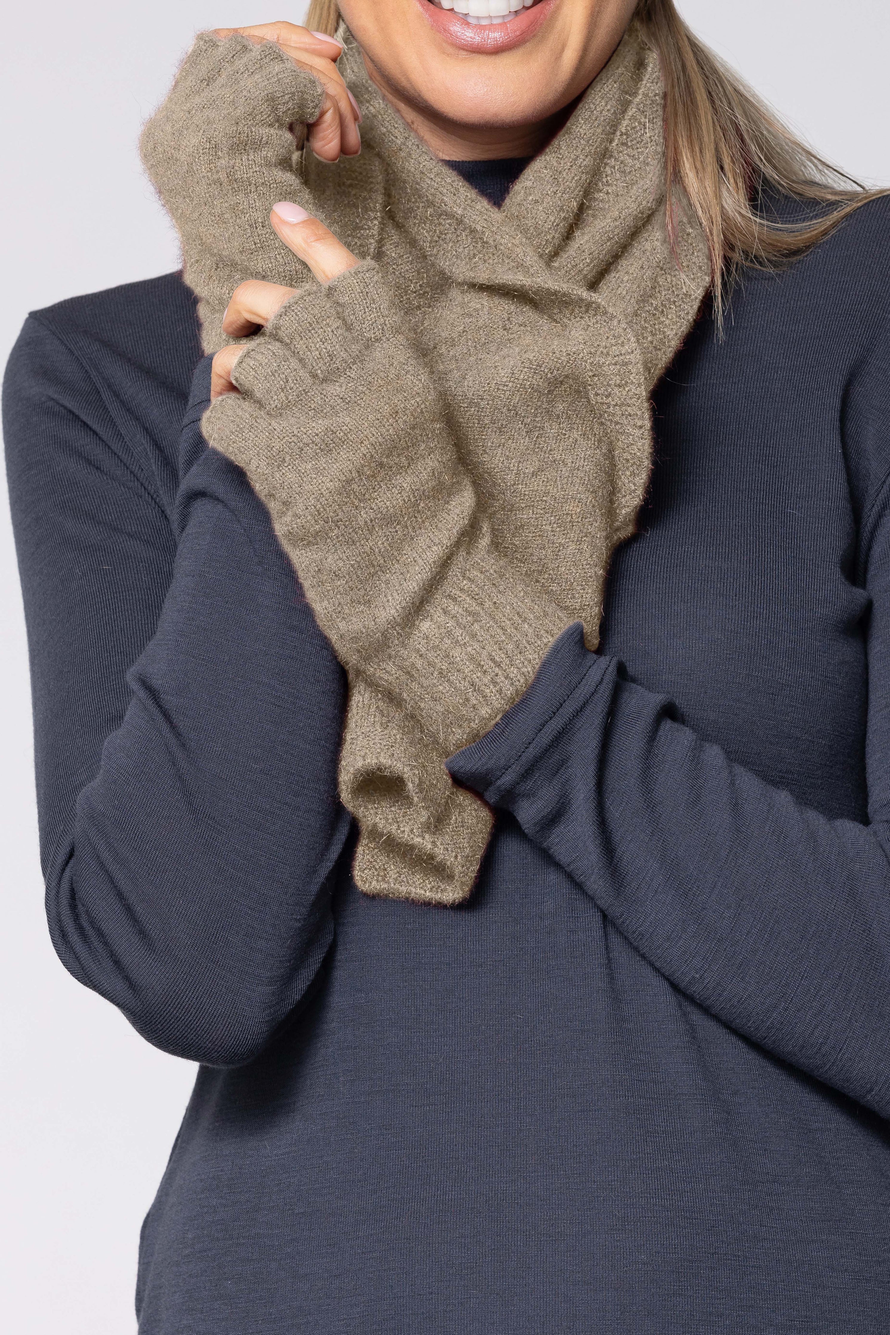 Fingerless Possum Merino Gloves NW