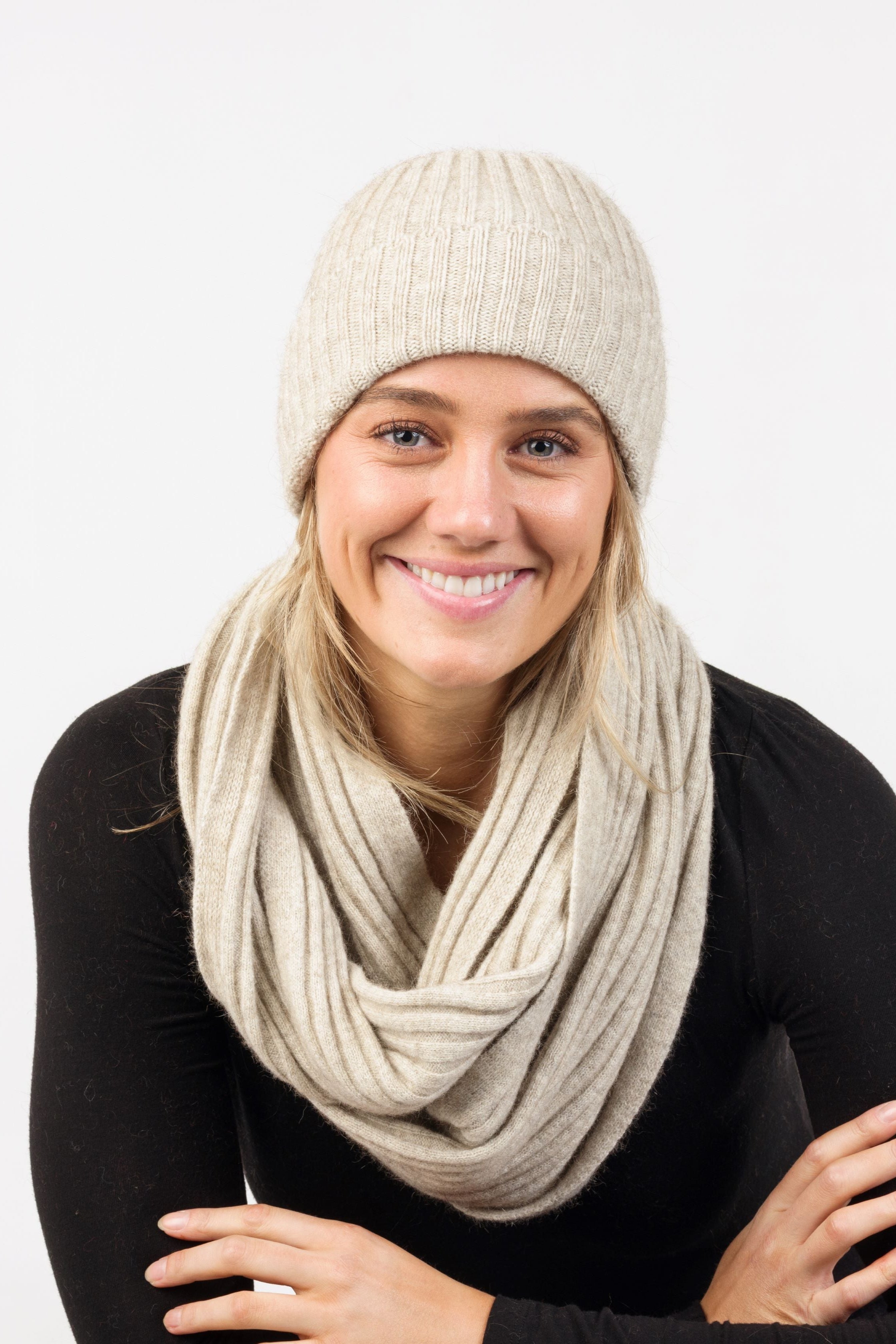Ribbed Possum Merino Loop Scarf