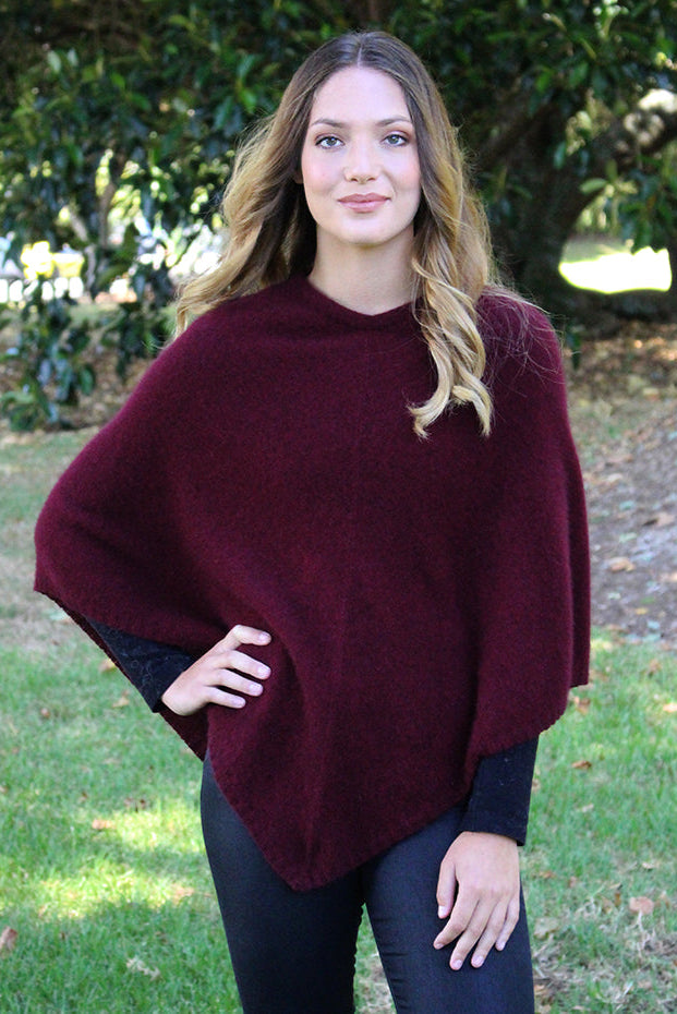 Plain Possum Merino Poncho