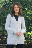 Plain Alpaca Wool Cardigan-Dove