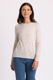 Fine Stripe Merino Wool Crew Neck Jumper