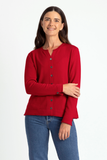 Shell Button Merino Wool Pocket Cardigan
