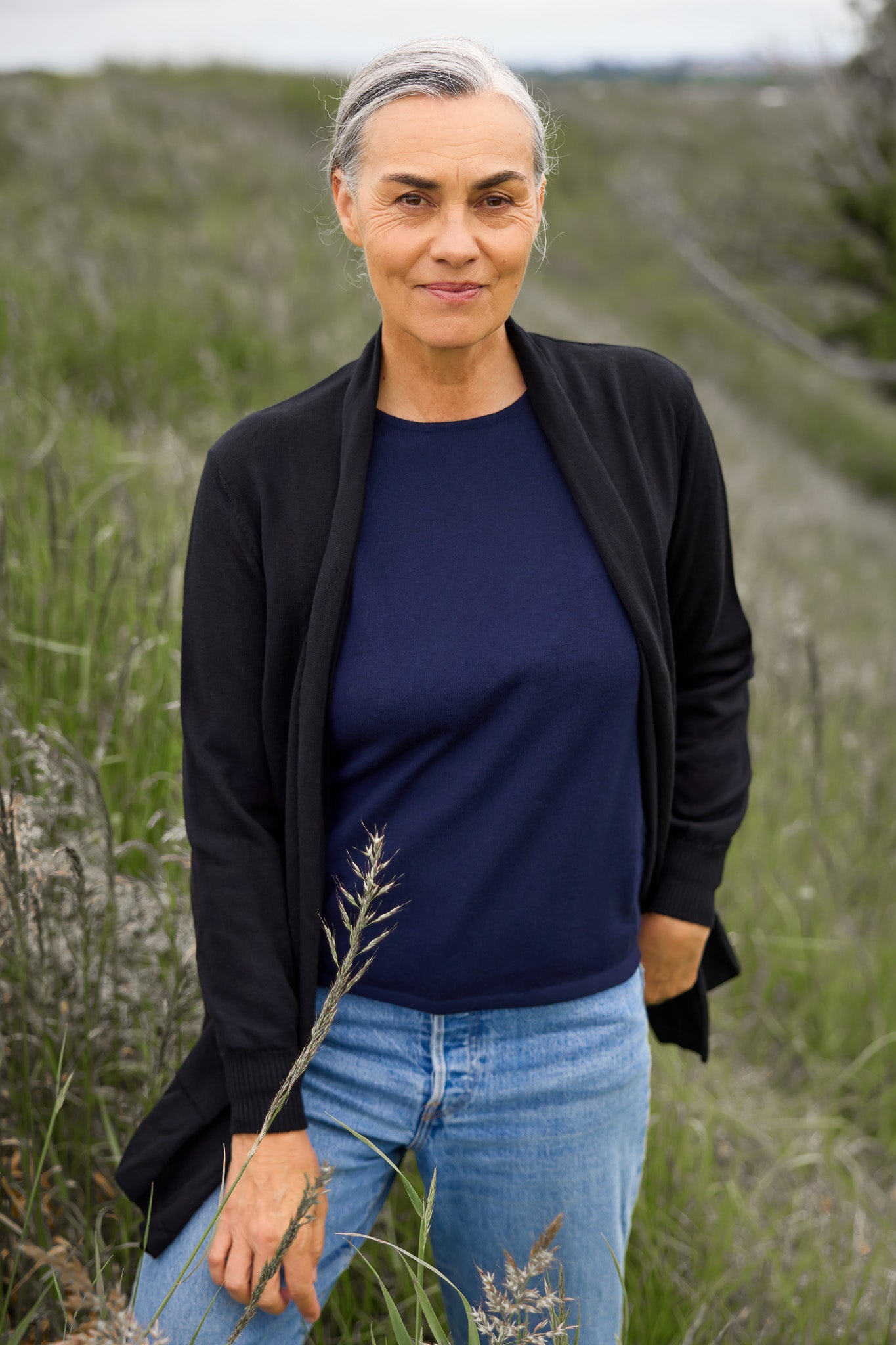 Open Front Long Merino Wool Cardigan