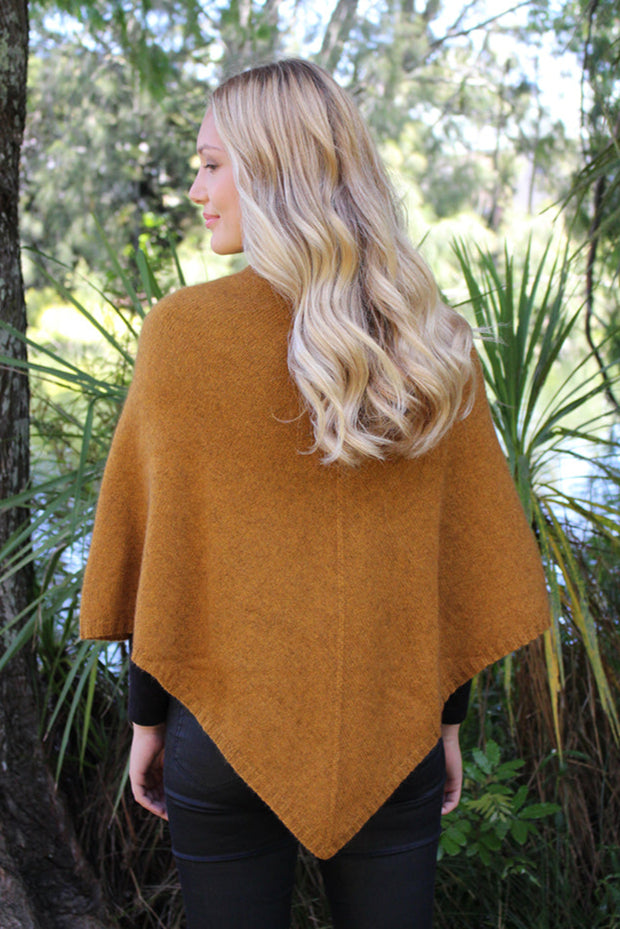 Plain Possum Merino Poncho