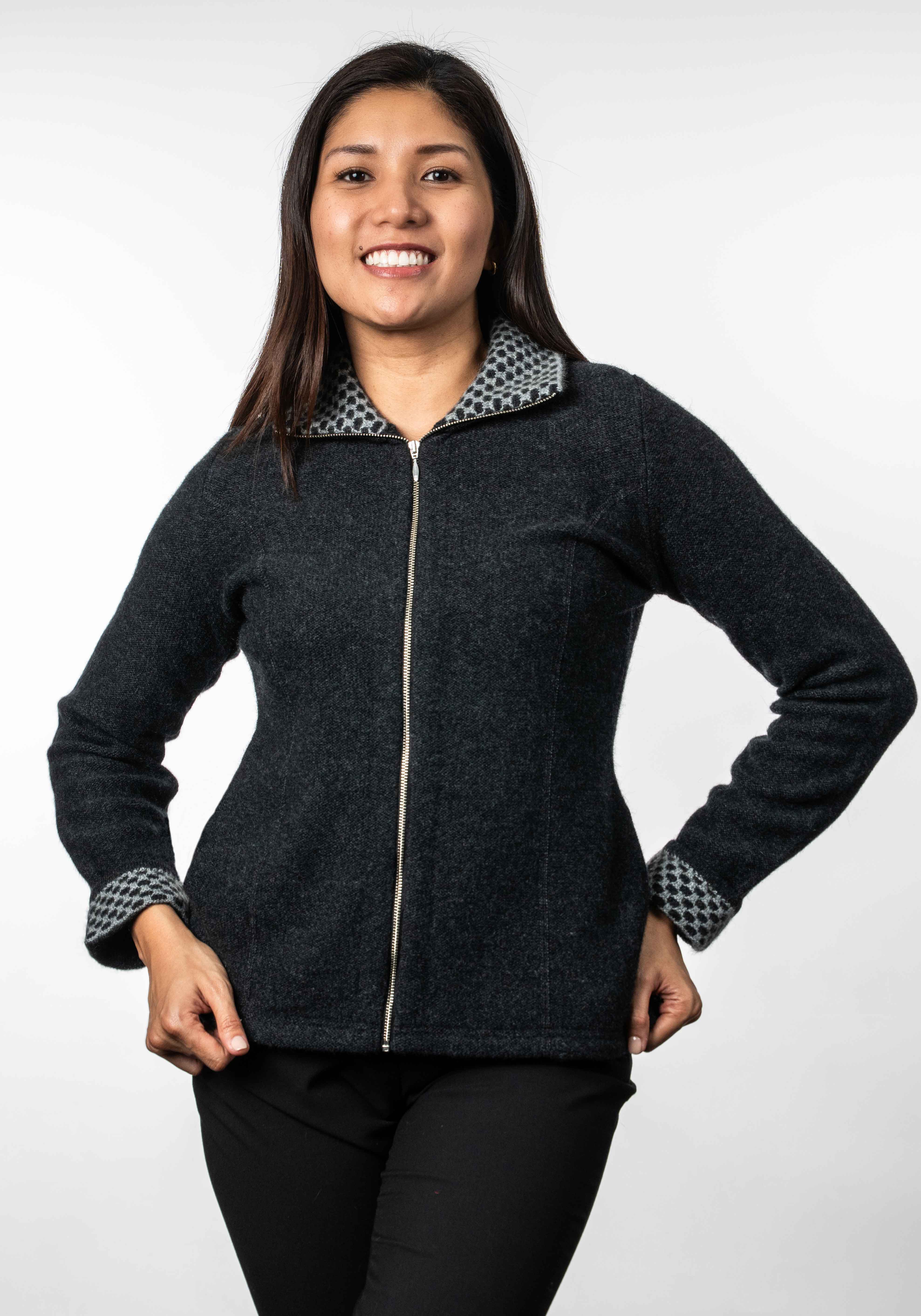 Contrast Trim Possum Merino Jacket