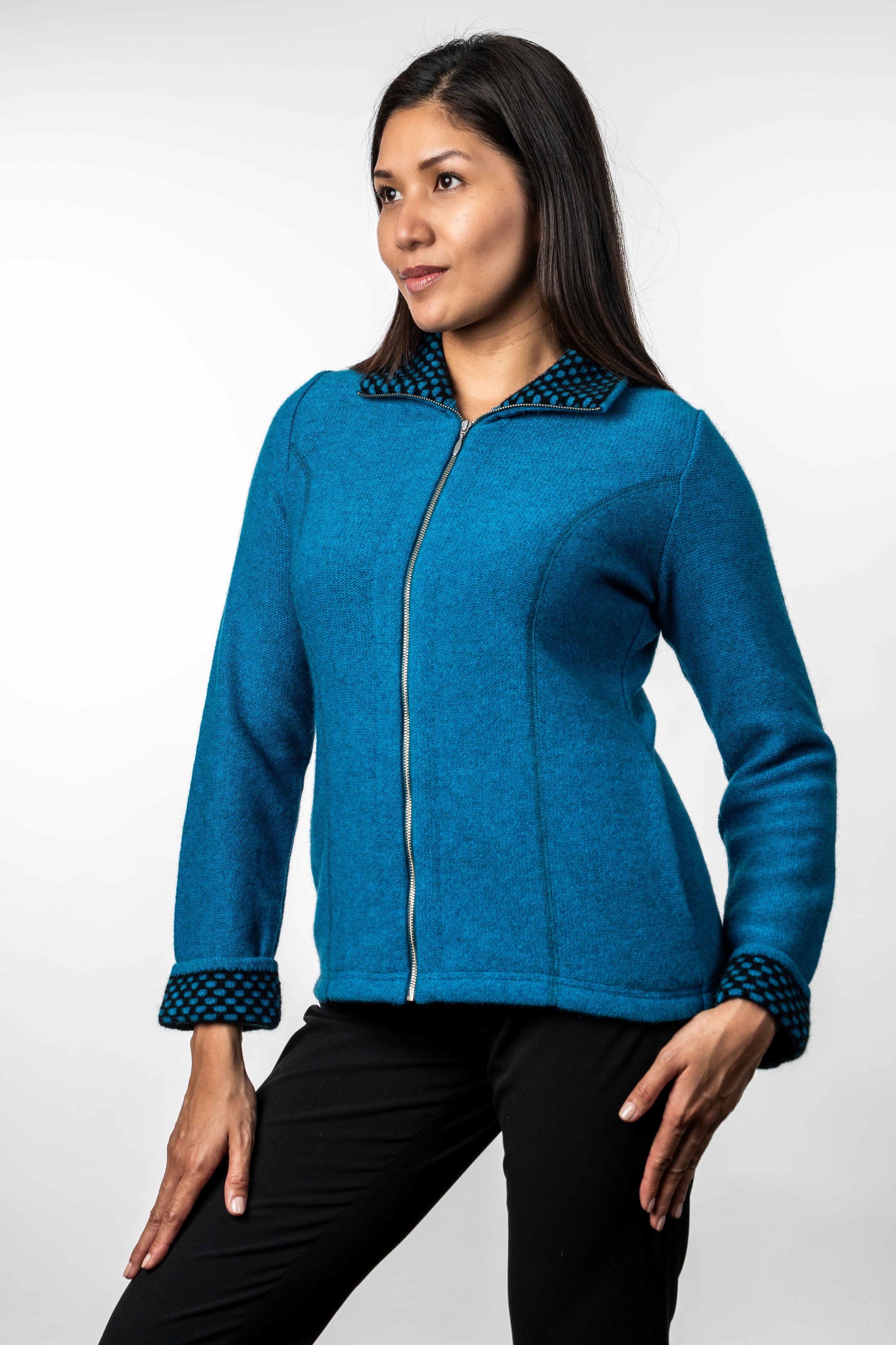 Contrast Trim Possum Merino Jacket