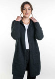 Hooded Longline Possum Merino Cardigan
