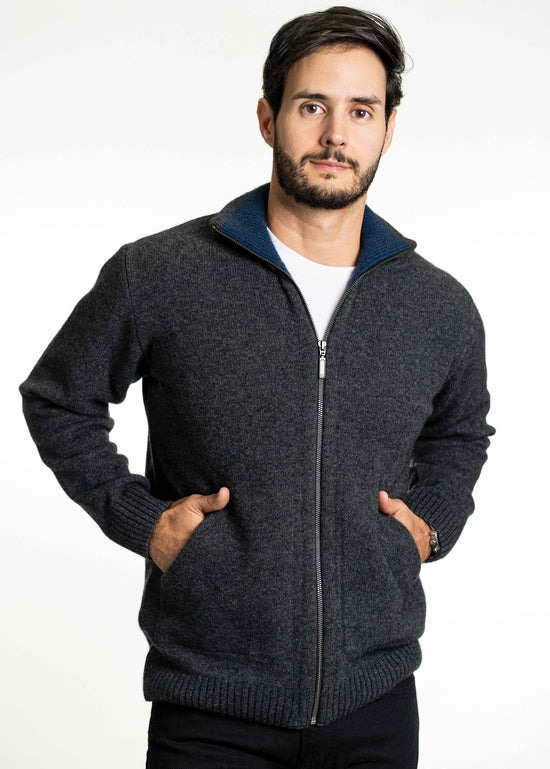 Zip Up Possum Merino Jacket with Pockets