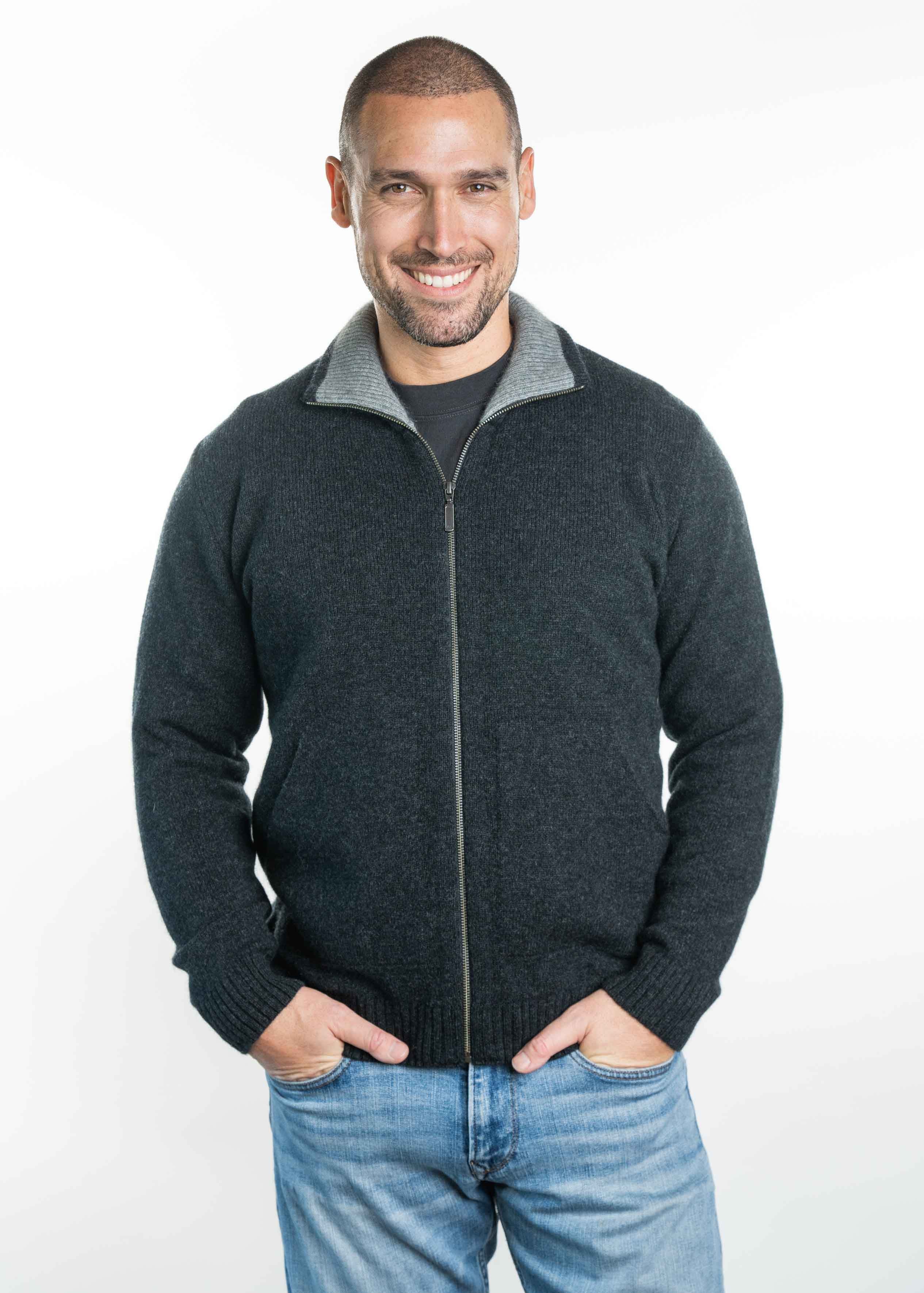 Zip Up Possum Merino Jacket with Pockets