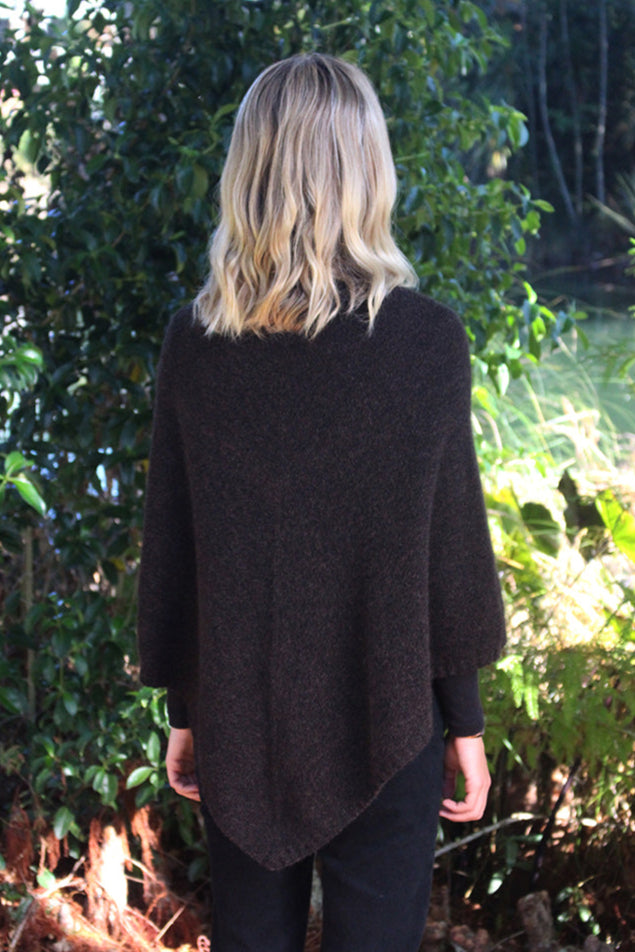 Plain Possum Merino Poncho