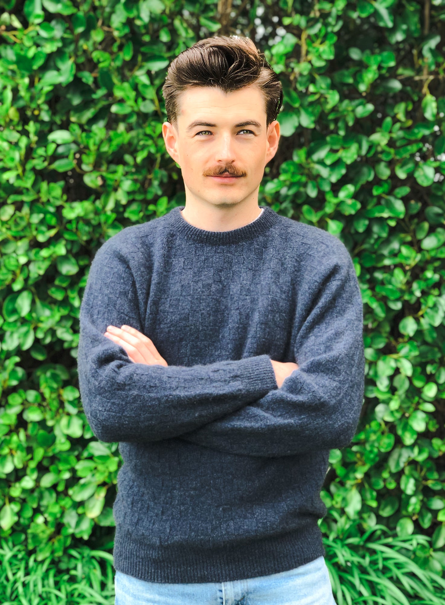 Crew Neck Possum Merino Purl Jumper