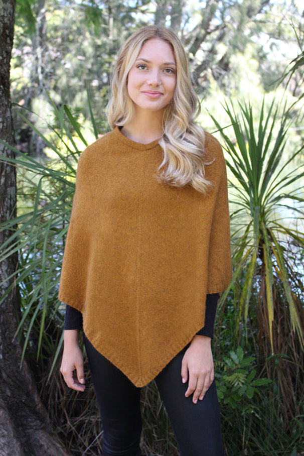 Plain Possum Merino Poncho