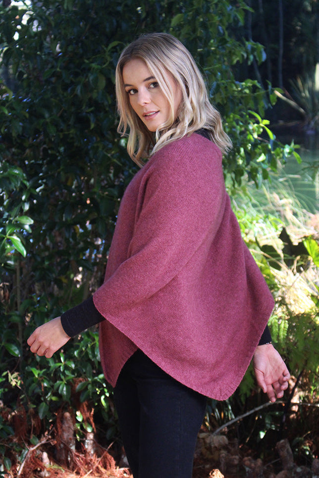 Plain Possum Merino Poncho