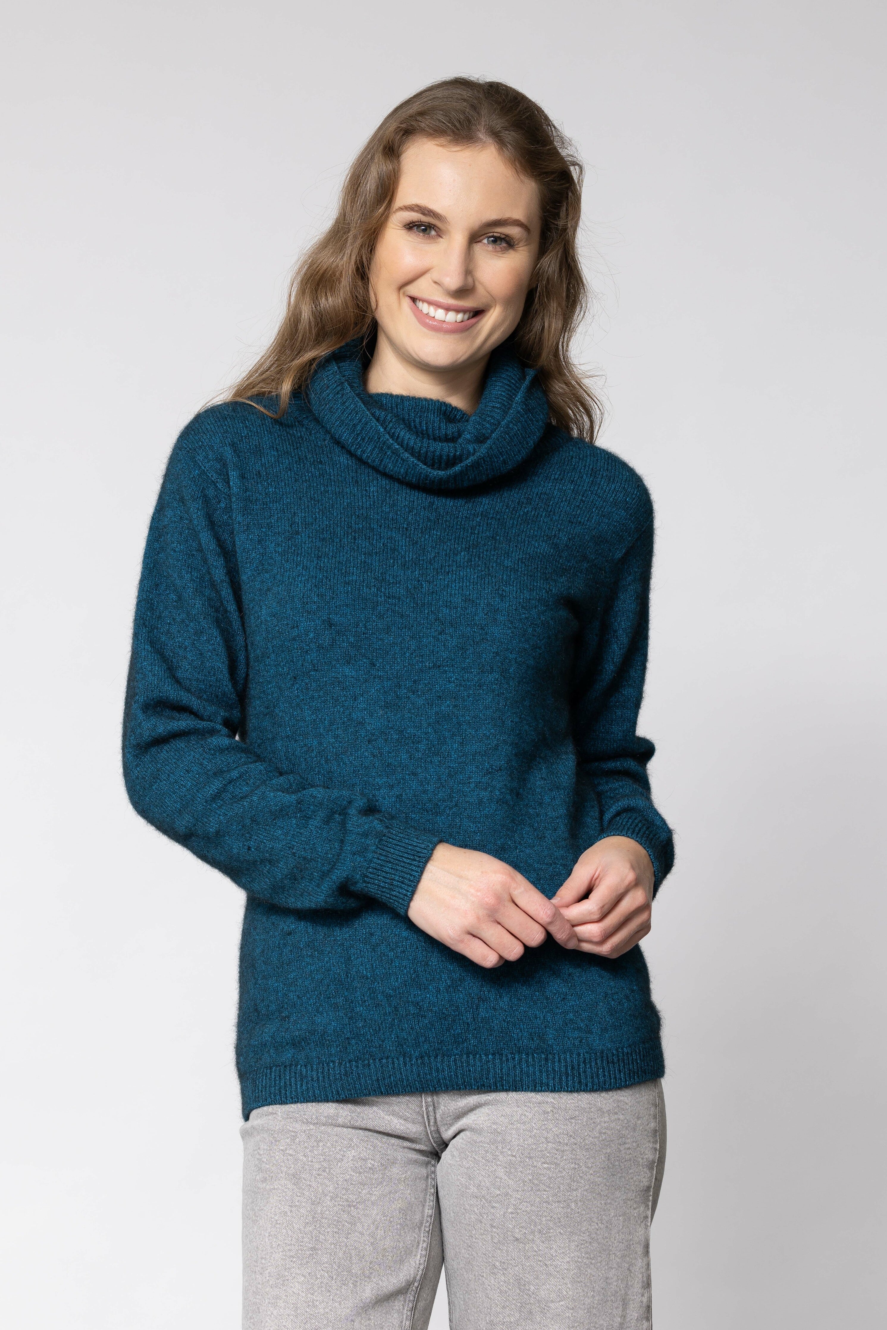 Polo Neck Possum Merino Jersey