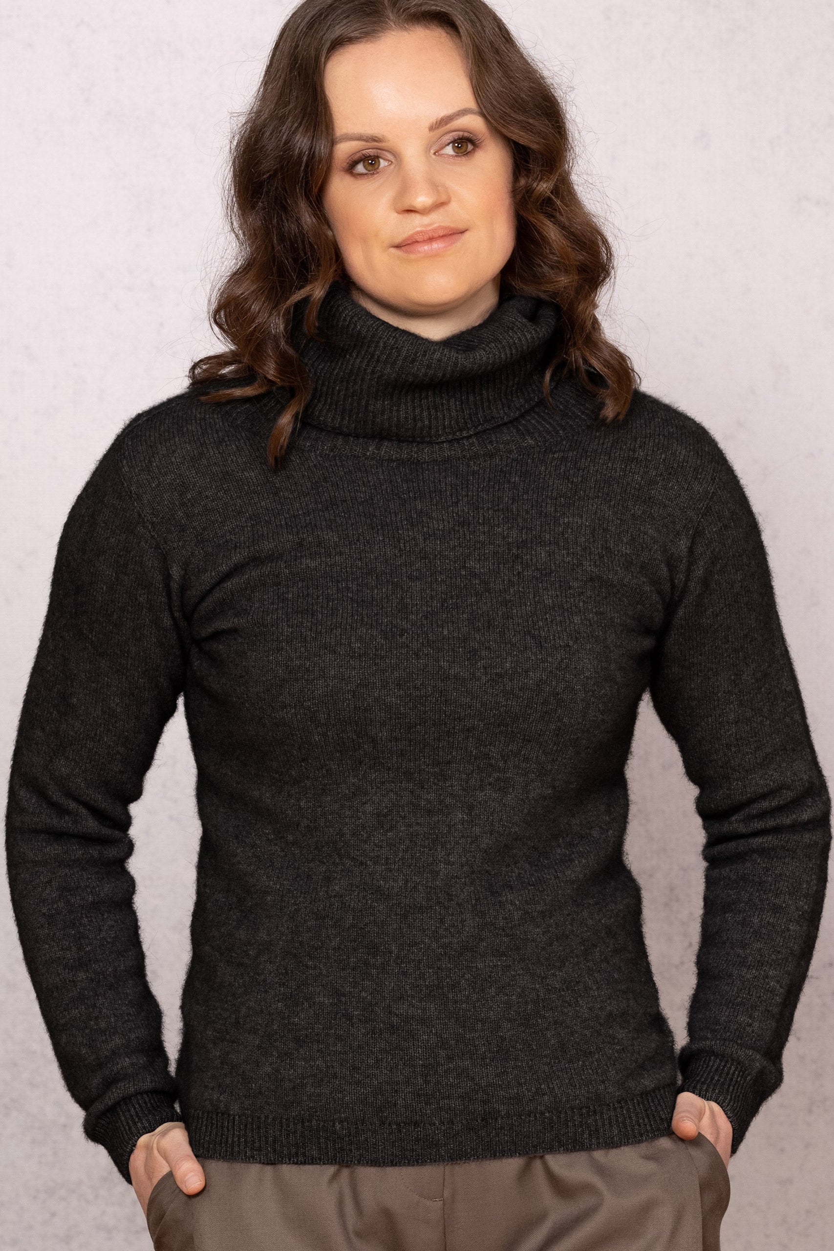 Polo Neck Possum Merino Jersey