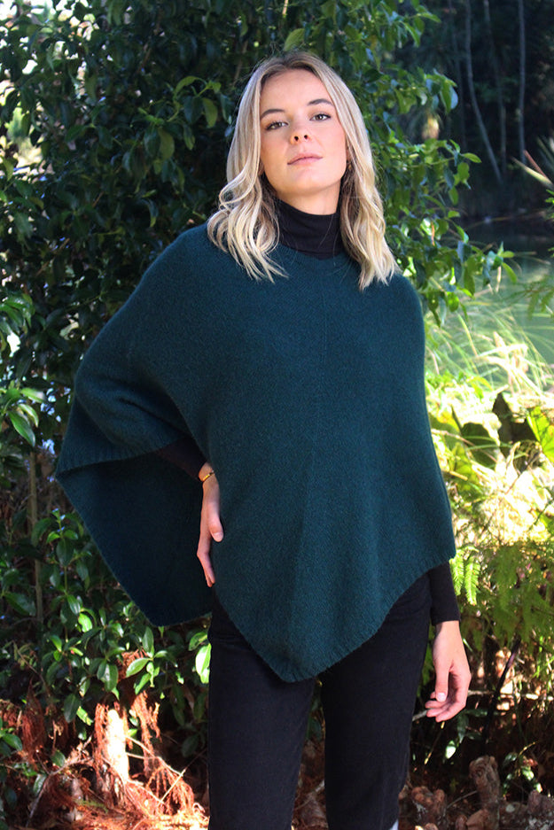 Plain Possum Merino Poncho
