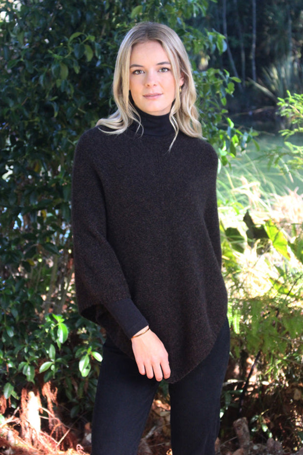 Plain Possum Merino Poncho