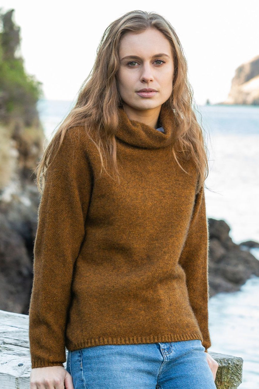 Moss Stitch Possum Merino Cowl