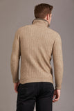 Cable Possum Merino Jersey With Contrast Trim