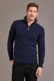 Cable Possum Merino Jersey With Contrast Trim