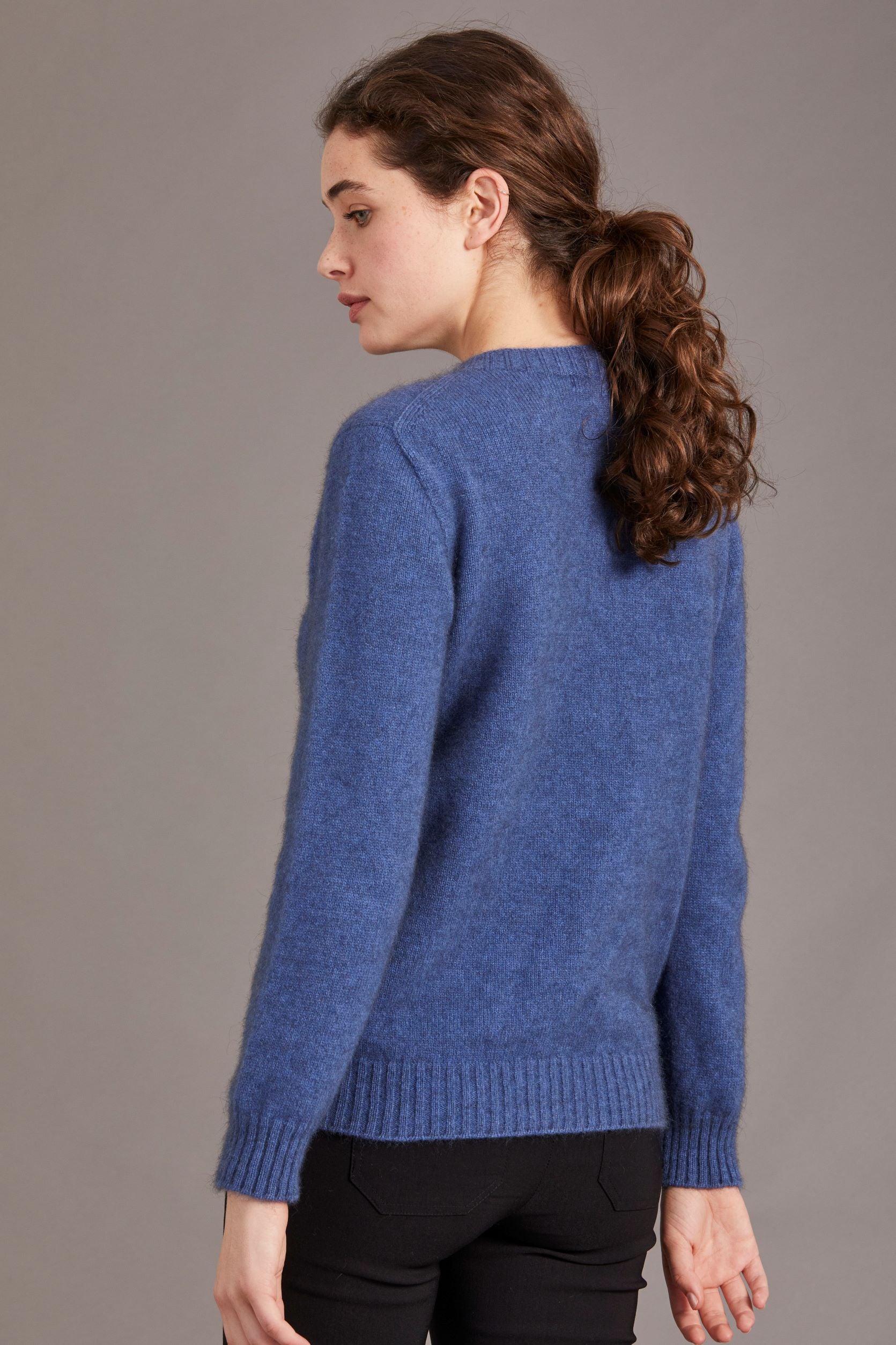 Lace Detail Possum Merino Crew Neck Jersey
